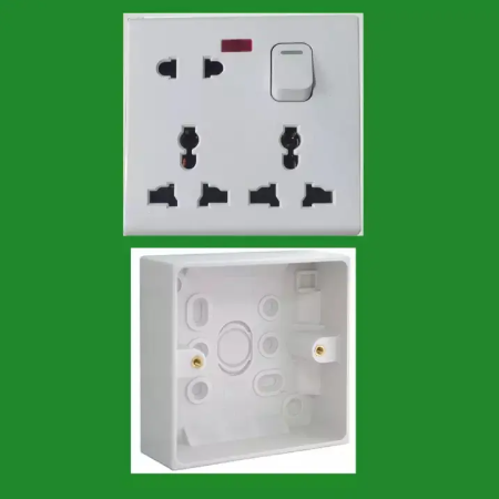 16 A 250V 8 pin 1 Gang socket with 1 Gang MK box