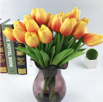 5Pcs/set Artificial Tulips Lifelike Realistic Plastic Faux Silk Floral Simulation for Home