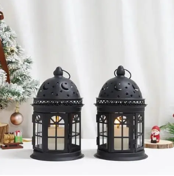 Decorative Lanterns Vintage Style Hanging Lantern Metal Candle Holder for Indoor Outdoor Events Parities and Weddings