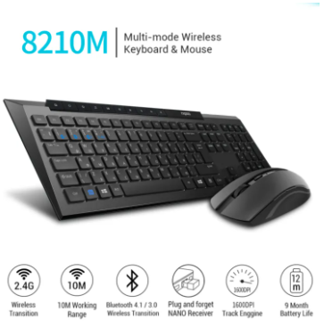 RAPOO MULTI-MODE BT COMBO-8210M BLACK