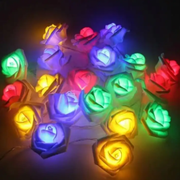 Decorative Fairy Lights Rose Flower shape - Multicolour - Room Decoration Light - Room Decoration Light - Fairy Lights