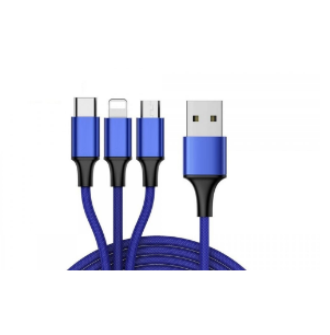 3 in 1 Charging USB Cable for iPhone, Type-C & Micro USB Wire Cord