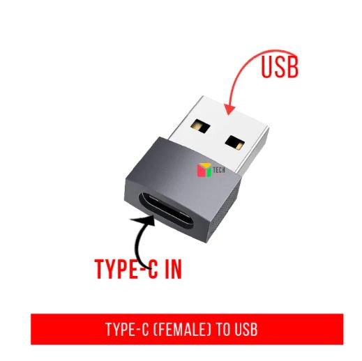 OTG Type C Female To USB A Male Adapter