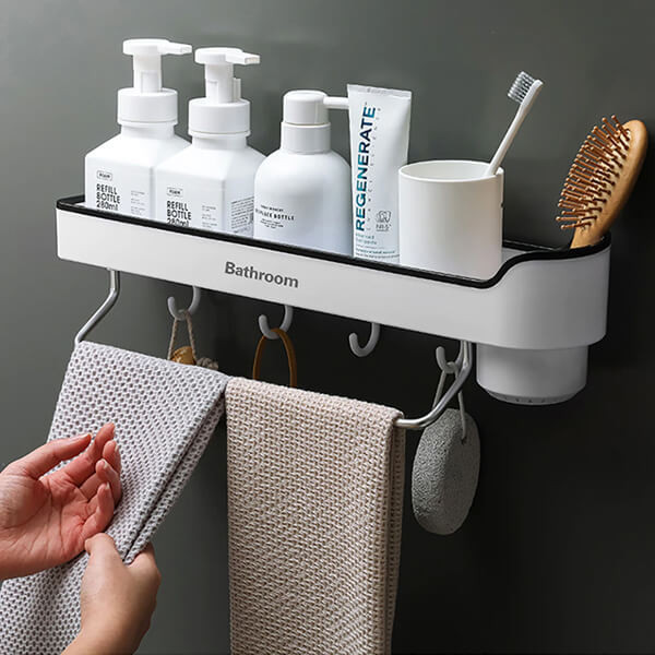 Wall-Mounted Bathroom Organizer Rack