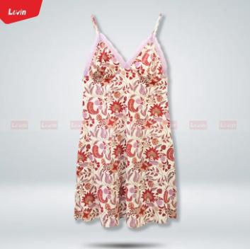 Women's Sleepwear V neck organic cotton sleeveless Camisole Nightshirt Nightie night dress from Levin