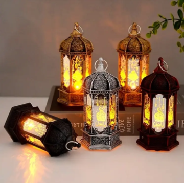 LED Arabian Hurricane Lamp with included battery system. Hight- 6 inch