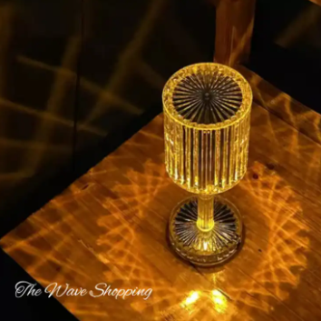 RGB Led Rechargeable Acrylic Crystal Diamond Table Lamp with 16 Colors Remote and Touch for Bedroom Living Room