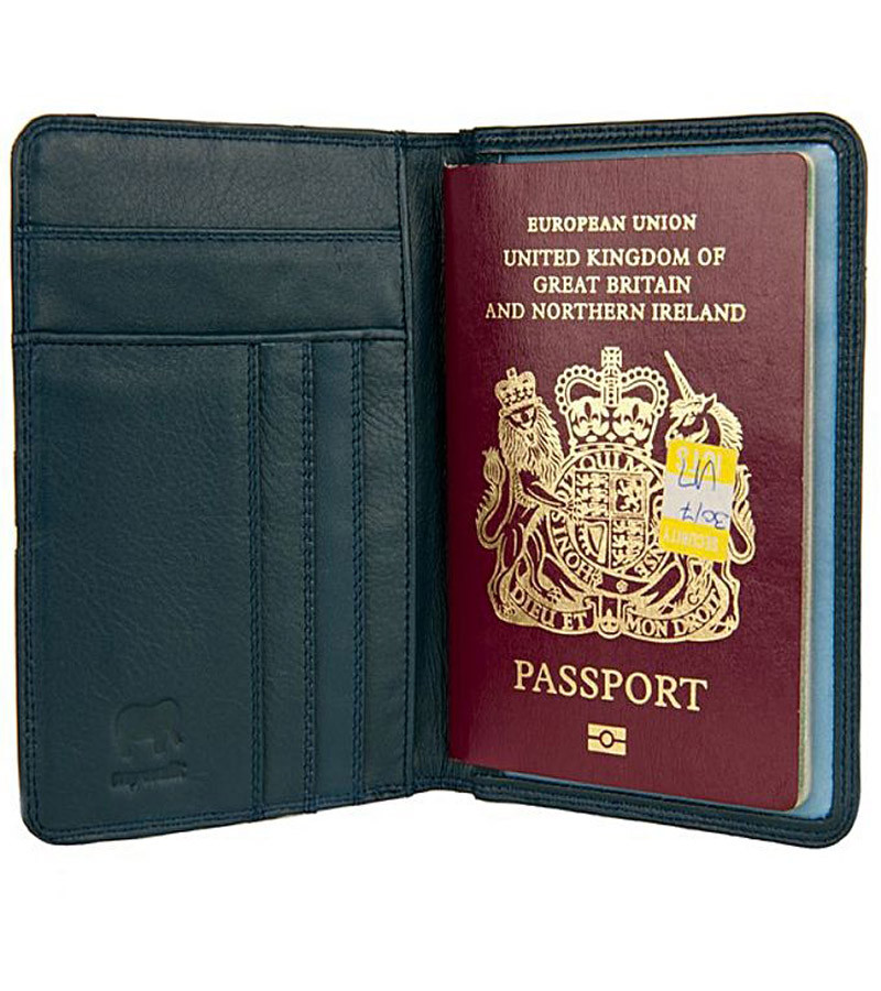 My walit Leather Union Jack Passport Cover - Black