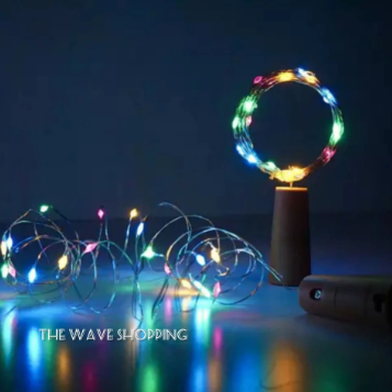 Cork String Light golden & multi color