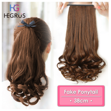 HEGRUS 38CM Wig Ponytail Female Fake