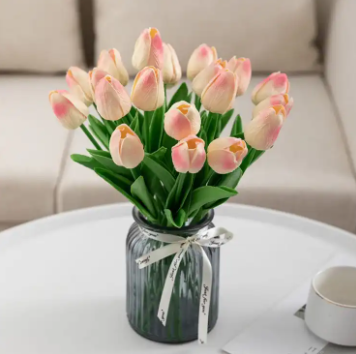 5Pcs/set Artificial Tulips Lifelike Realistic Plastic Faux Silk Floral Simulation for Home