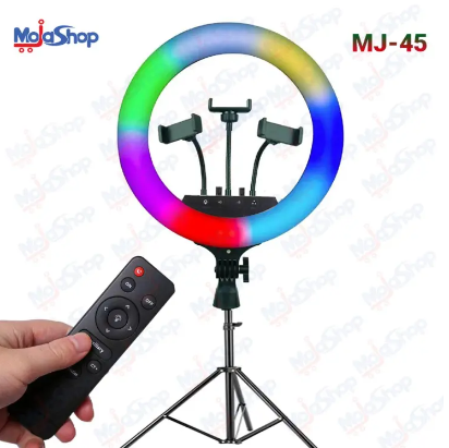 18" Rgb Led Soft Ring Light with Tripod Stand for Photography Makeup YouTube Video Shooting Selfie