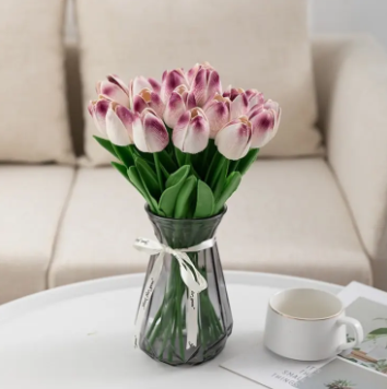 1Pcs Artificial Tulips Lifelike Realistic Plastic Faux Silk Floral Simulation for Home