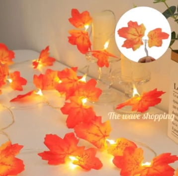 Maple Leaf Fairy Lights /Autumn Leaves Fairy Sparkling String Lights 20 Led