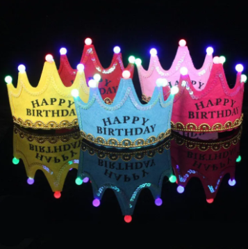 LED Birthday Crown Tiara Headband For Both Boys and Girls