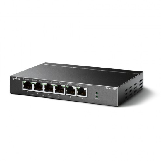 TP-Link TL-SF1006P 6-Port 10100Mbps Desktop PoE Switch with 4-Port PoE+