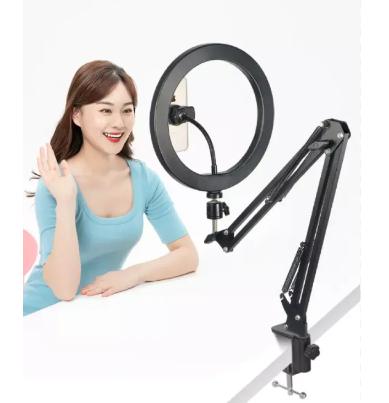 Overhead Video Stand with 10 inch Ring Light and Phone Mount for Drawing, Cooking Video, Facebook, YouTube Live Streaming