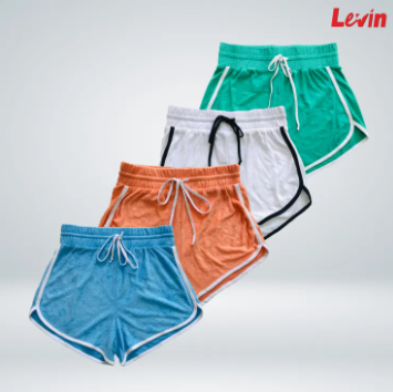 Women's Casual Side Slits Terry Shorts For Ladies From Levin