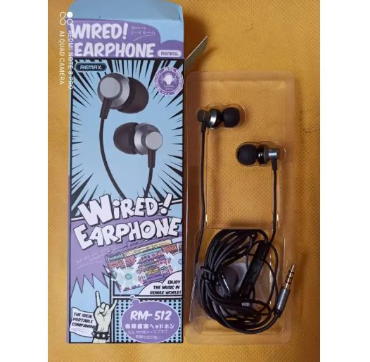 REMAX RM-512 3.5mm Wired Music Earphone Heavy Bass