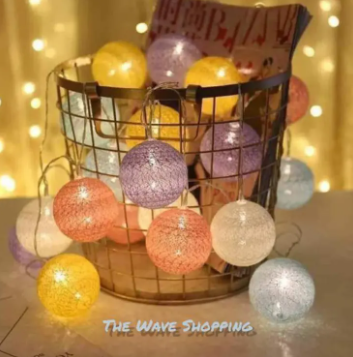 20 Pieces 15 Feet Only Led Colored Cotton Ball Led String Light 1 Pice