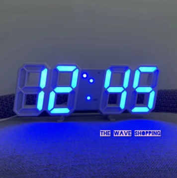 3D LED Digital Clock Electronic Table Clock Alarm Clock Wall Glowing Hanging Clocks