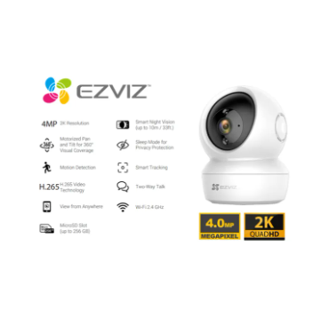 Ezviz Cs-H6C - Cs-C6N(4Mp-2K Resolution) Smart Wi-Fi Pan & Tilt Camera