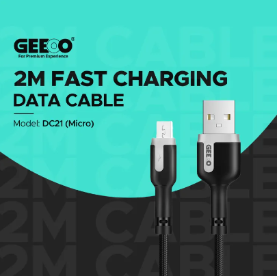 GEEOO DC-21 Micro Fast Charging and Data Cable 2M